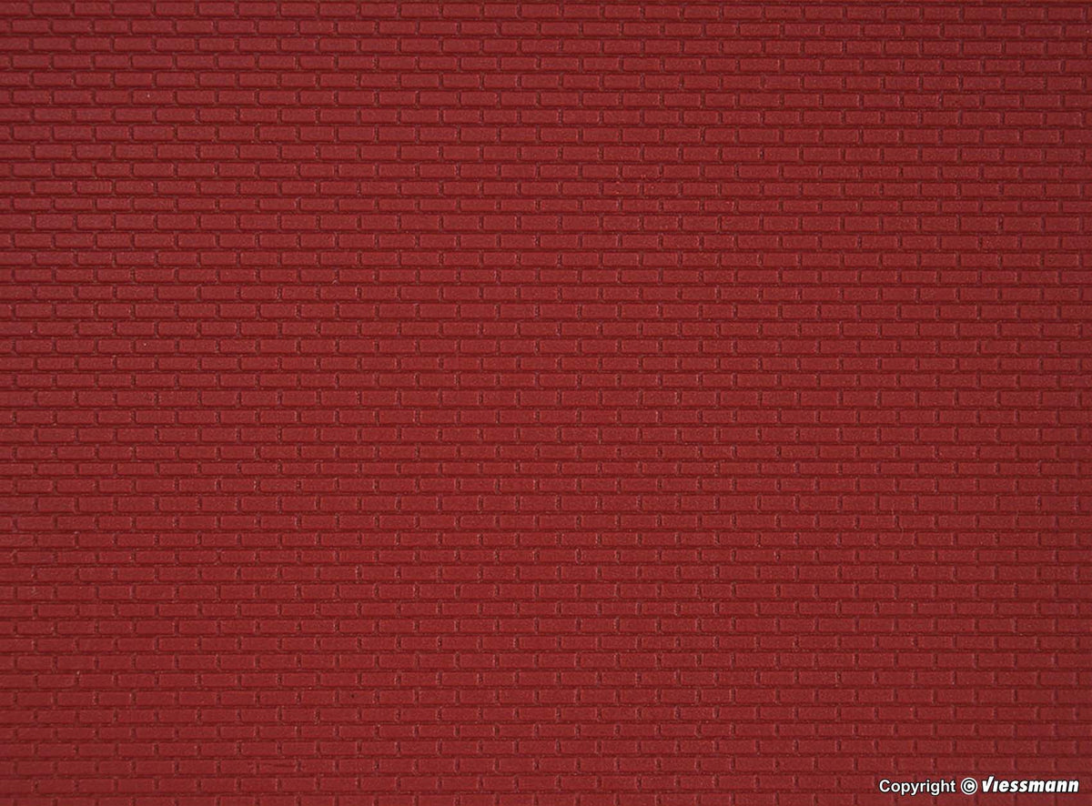 34122 - HO Plastic red brick plate 20x12cm