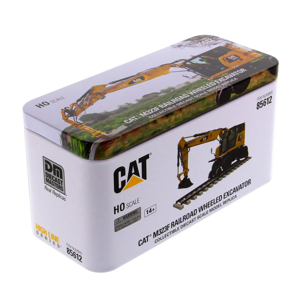 85656 - Cat M323F Railroad Wheeled Excavator CAT Yellow 1:87