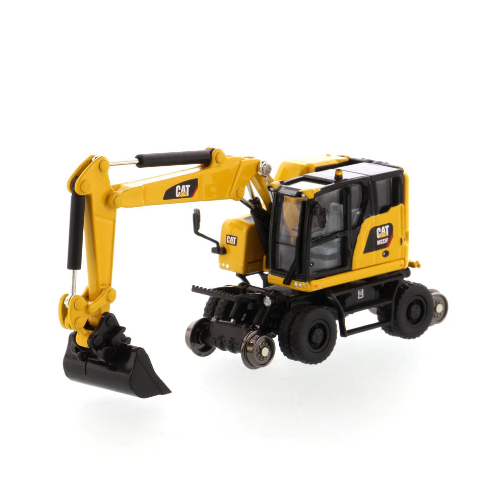 85656 - Cat M323F Railroad Wheeled Excavator CAT Yellow 1:87